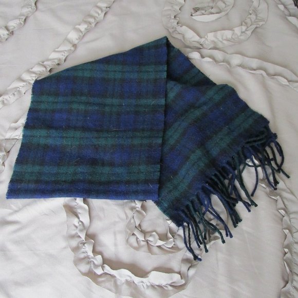 genuine tartan plaid wool scarf - Picture 2 of 2